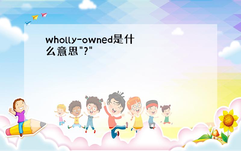 wholly-owned是什么意思