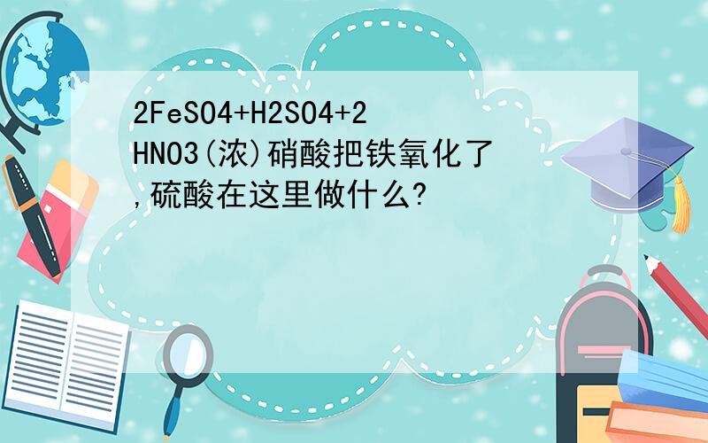 2FeSO4+H2SO4+2HNO3(浓)硝酸把铁氧化了,硫酸在这里做什么?