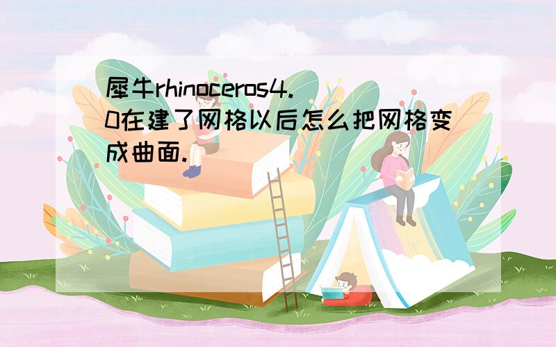 犀牛rhinoceros4.0在建了网格以后怎么把网格变成曲面.