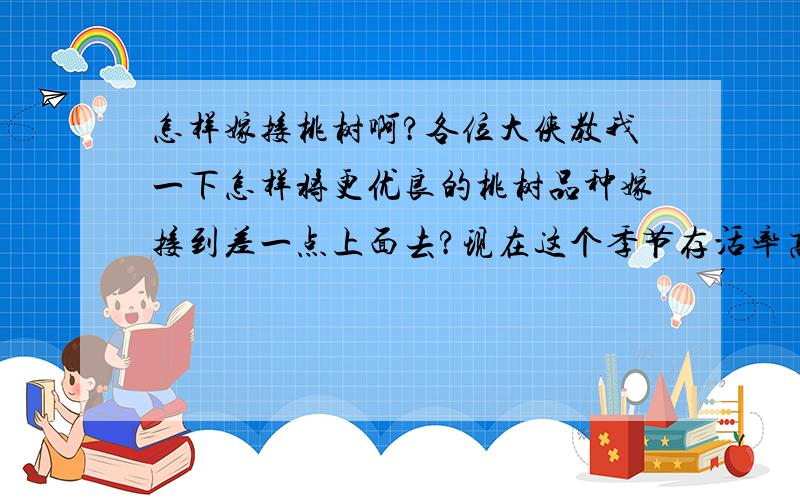 怎样嫁接桃树啊?各位大侠教我一下怎样将更优良的桃树品种嫁接到差一点上面去?现在这个季节存活率高吗?