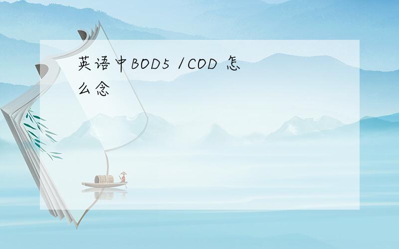 英语中BOD5 /COD 怎么念