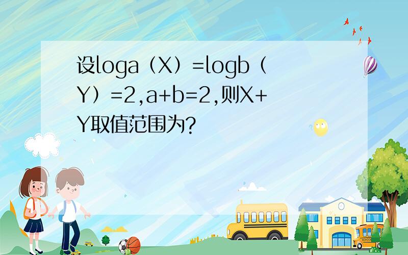 设loga（X）=logb（Y）=2,a+b=2,则X+Y取值范围为?