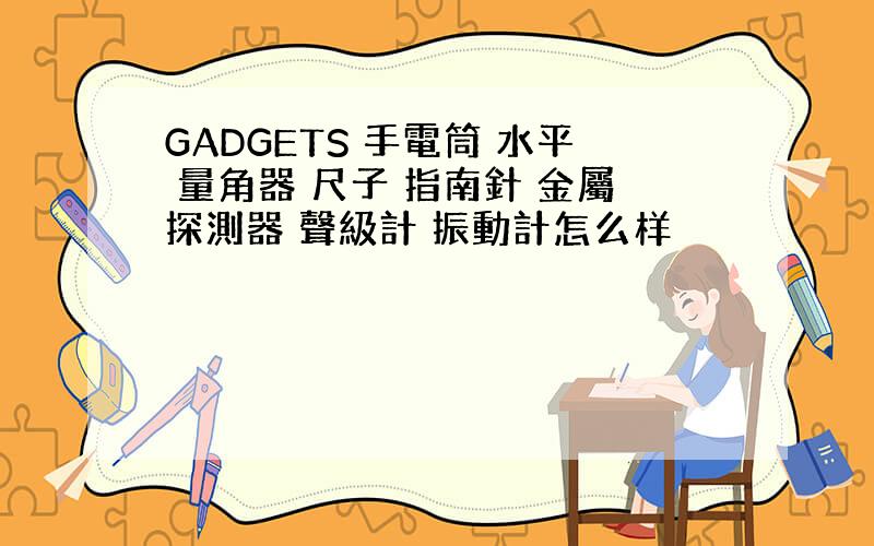 GADGETS 手電筒 水平 量角器 尺子 指南針 金屬探測器 聲級計 振動計怎么样