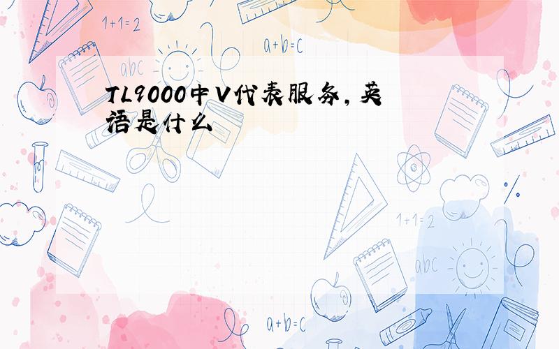 TL9000中V代表服务,英语是什么