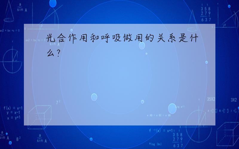 光合作用和呼吸做用的关系是什么?