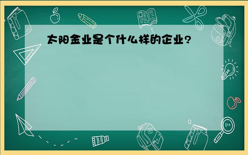 太阳金业是个什么样的企业?