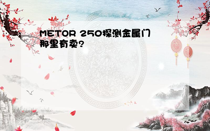 METOR 250探测金属门那里有卖?