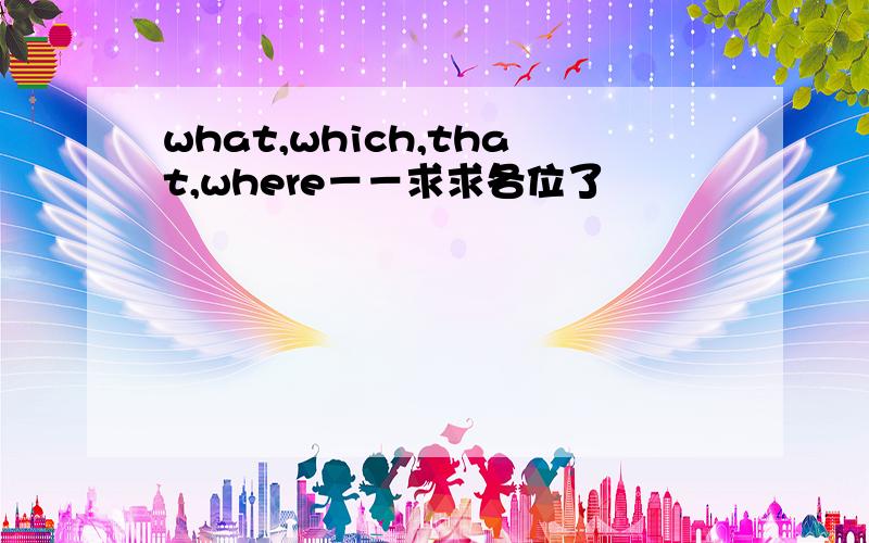 what,which,that,where－－求求各位了