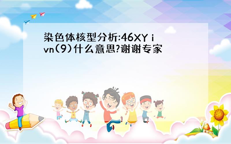 染色体核型分析:46XY ivn(9)什么意思?谢谢专家