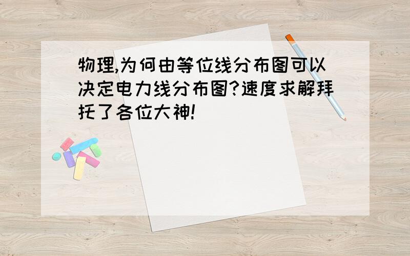 物理,为何由等位线分布图可以决定电力线分布图?速度求解拜托了各位大神!