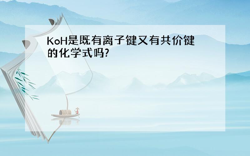 KoH是既有离子键又有共价键的化学式吗?