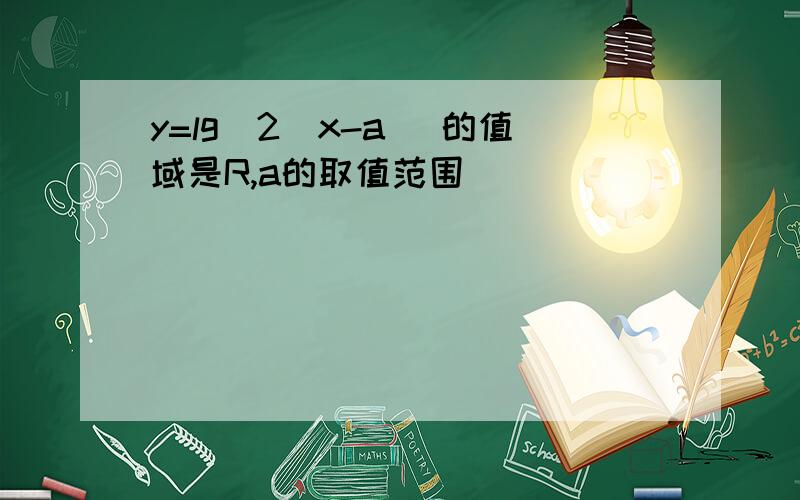 y=lg(2^x-a) 的值域是R,a的取值范围