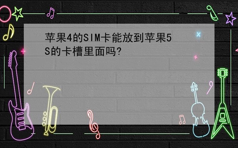 苹果4的SIM卡能放到苹果5S的卡槽里面吗?