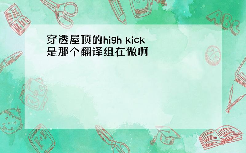 穿透屋顶的high kick是那个翻译组在做啊