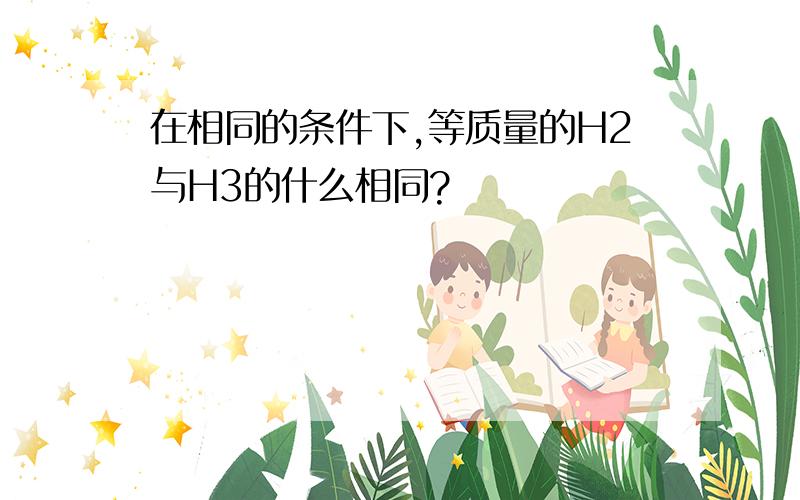 在相同的条件下,等质量的H2与H3的什么相同?