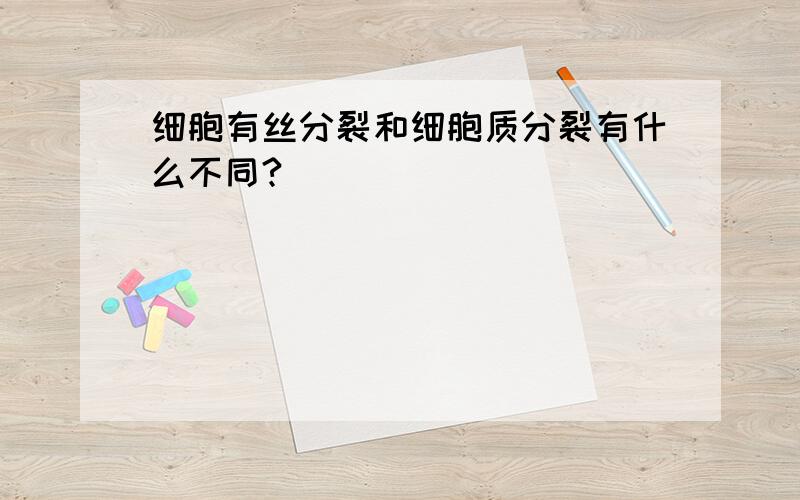 细胞有丝分裂和细胞质分裂有什么不同?