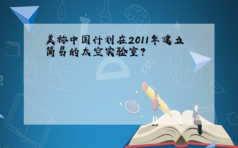 美称中国计划在2011年建立简易的太空实验室?