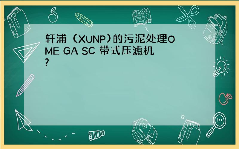 轩浦（XUNP)的污泥处理OME GA SC 带式压滤机?