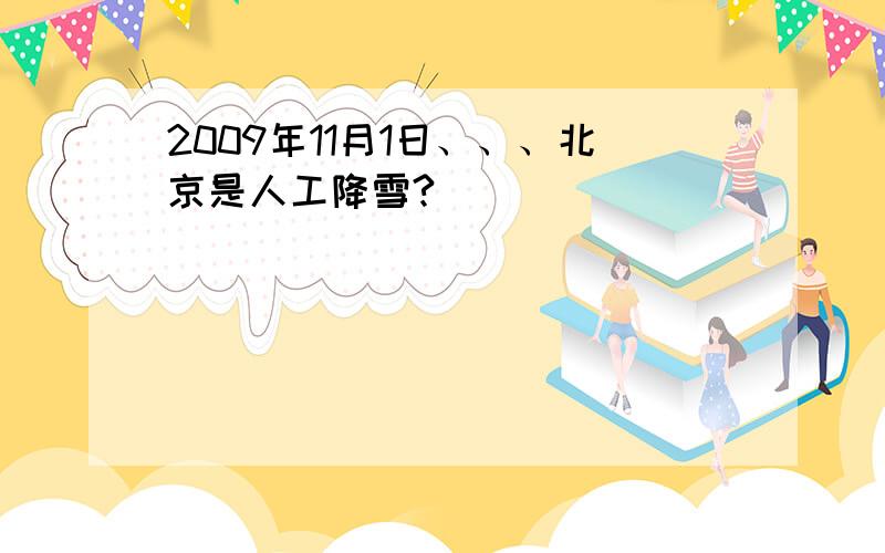 2009年11月1日、、、北京是人工降雪?