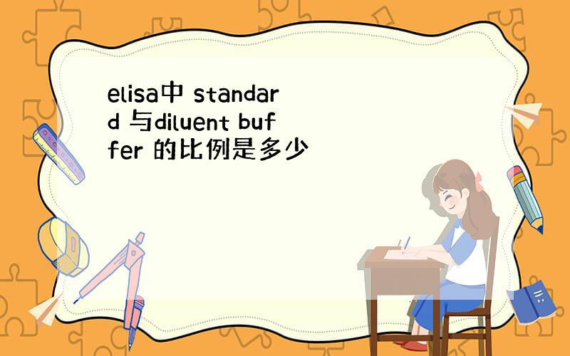 elisa中 standard 与diluent buffer 的比例是多少