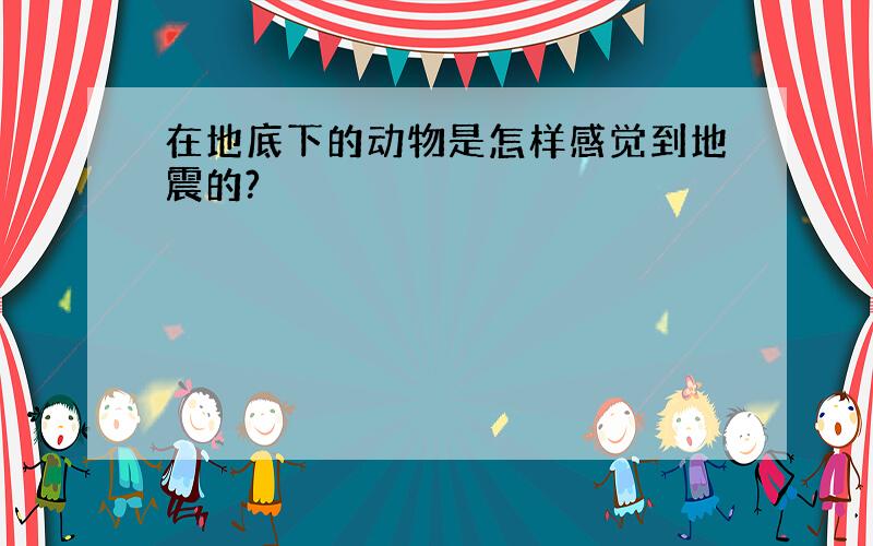 在地底下的动物是怎样感觉到地震的?