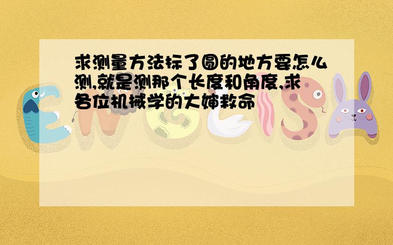 求测量方法标了圆的地方要怎么测,就是测那个长度和角度,求各位机械学的大婶救命