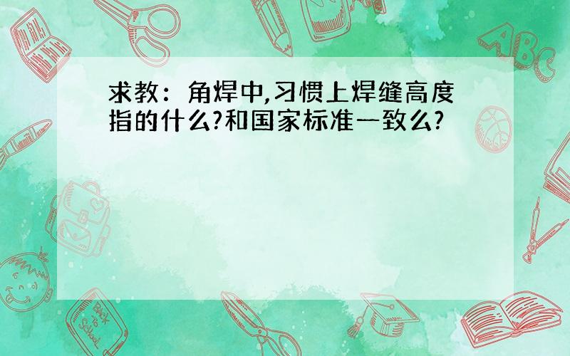 求教：角焊中,习惯上焊缝高度指的什么?和国家标准一致么?