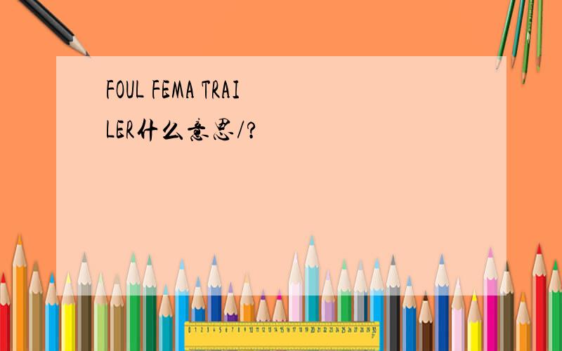 FOUL FEMA TRAILER什么意思/?