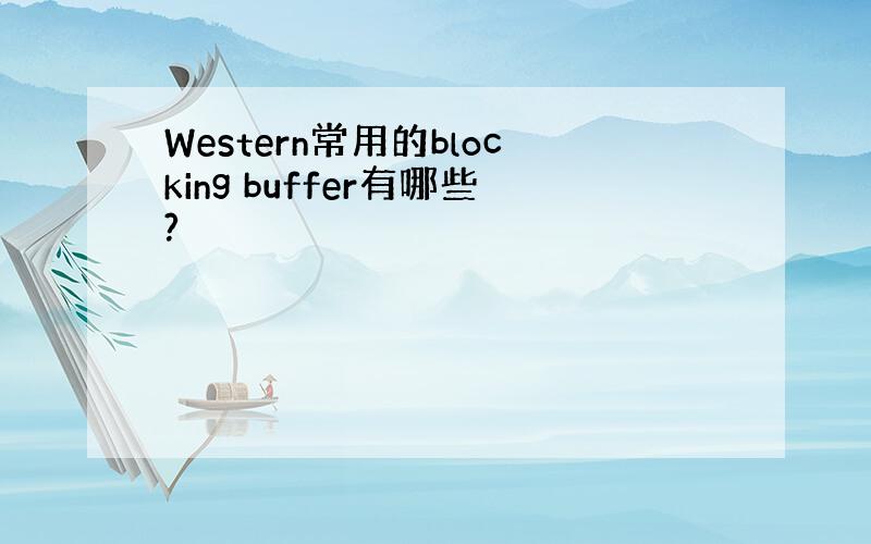 Western常用的blocking buffer有哪些?