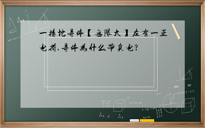 一接地导体【无限大】左有一正电荷,导体为什么带负电?