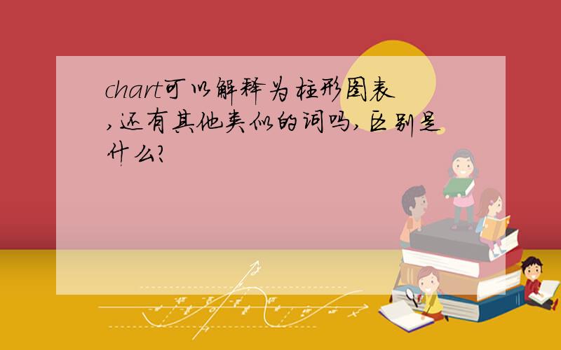 chart可以解释为柱形图表,还有其他类似的词吗,区别是什么?