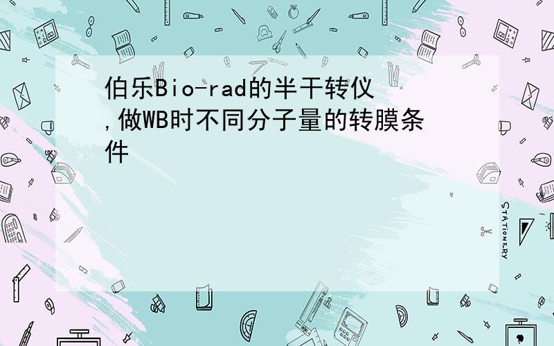 伯乐Bio-rad的半干转仪,做WB时不同分子量的转膜条件