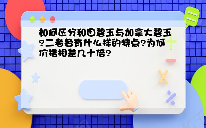 如何区分和田碧玉与加拿大碧玉?二者各有什么样的特点?为何价格相差几十倍?