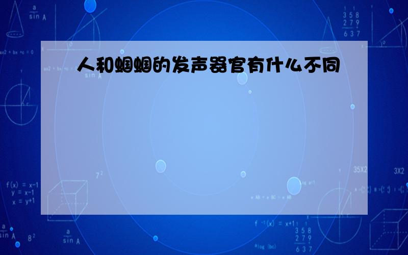 人和蝈蝈的发声器官有什么不同