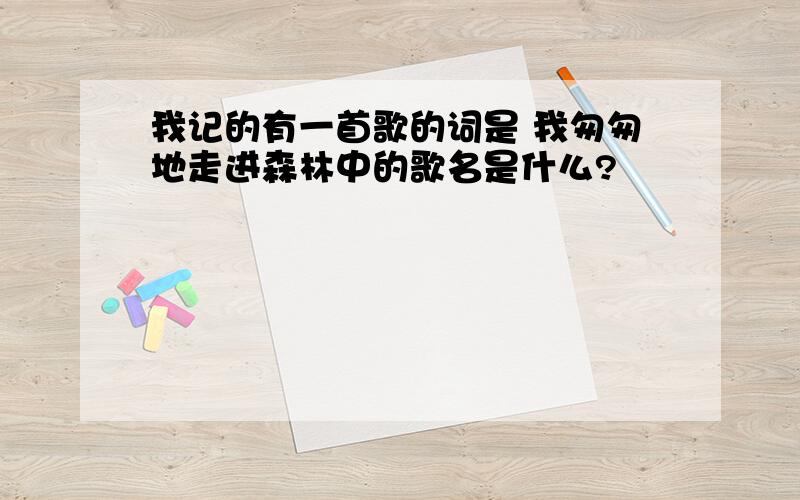 我记的有一首歌的词是 我匆匆地走进森林中的歌名是什么?