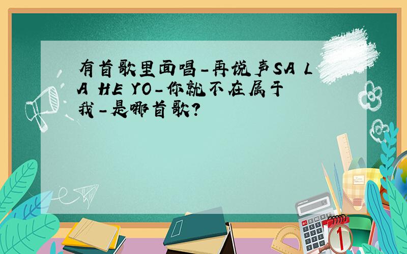 有首歌里面唱-再说声SA LA HE YO-你就不在属于我-是哪首歌?