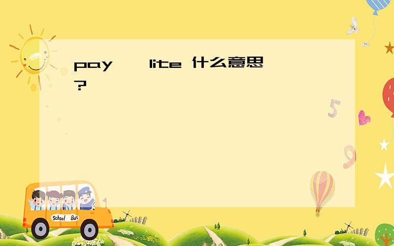 pay——lite 什么意思?