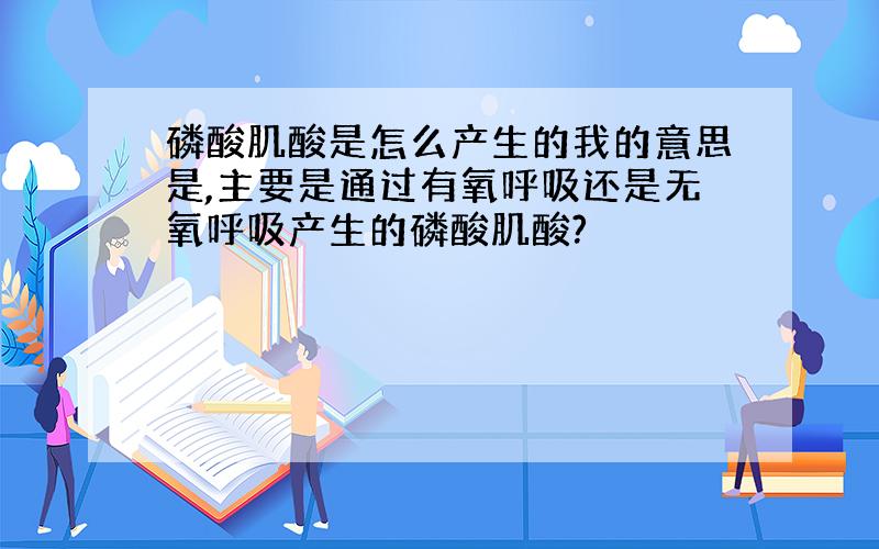 磷酸肌酸是怎么产生的我的意思是,主要是通过有氧呼吸还是无氧呼吸产生的磷酸肌酸?