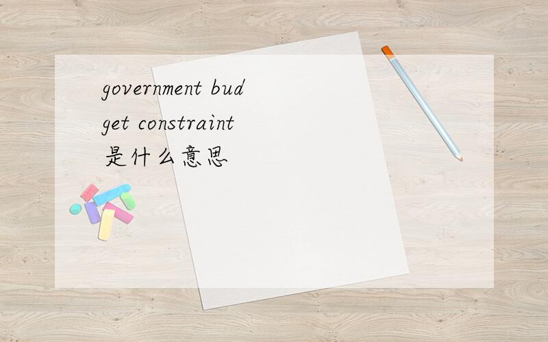 government budget constraint是什么意思