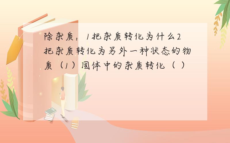 除杂质：1把杂质转化为什么2把杂质转化为另外一种状态的物质（1）固体中的杂质转化（ ）