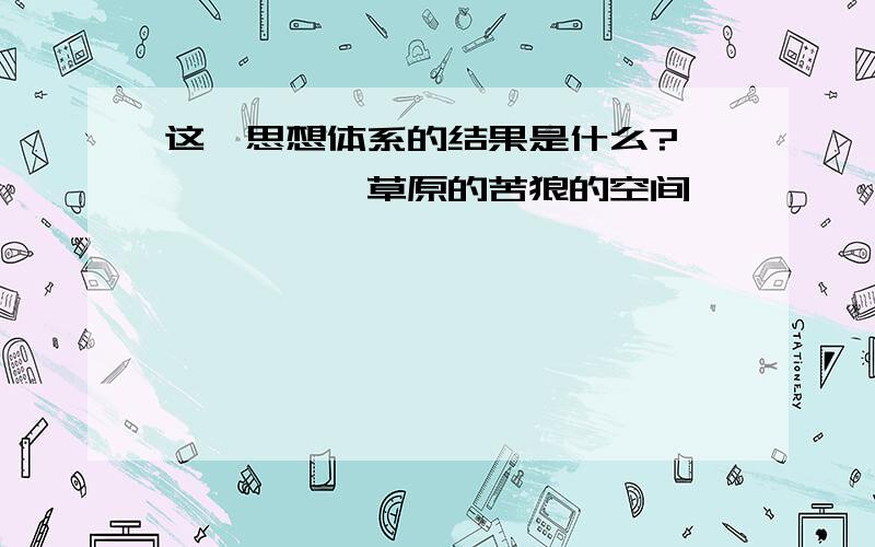 这一思想体系的结果是什么?——————草原的苦狼的空间