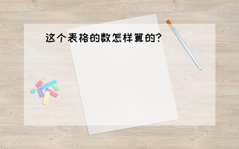 这个表格的数怎样算的?