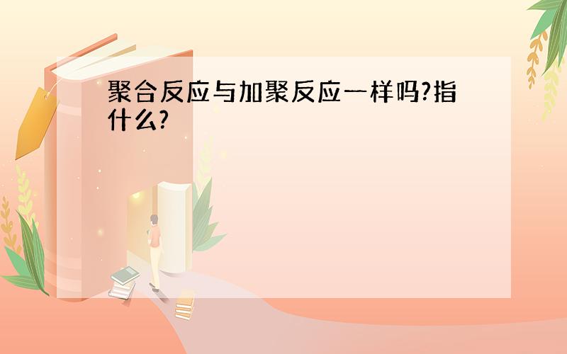 聚合反应与加聚反应一样吗?指什么?