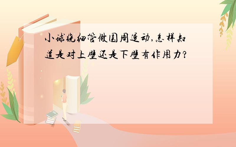 小球绕细管做圆周运动,怎样知道是对上壁还是下壁有作用力?