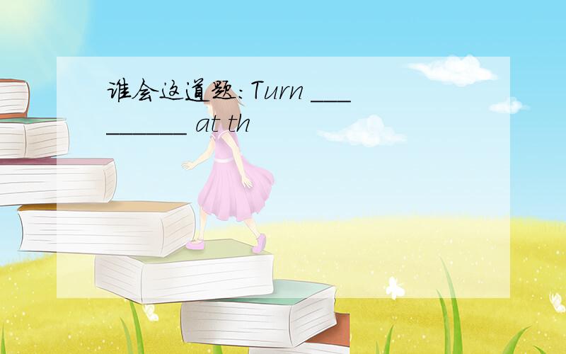 谁会这道题：Turn _________ at th