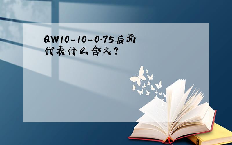 QW10-10-0.75后面代表什么含义?