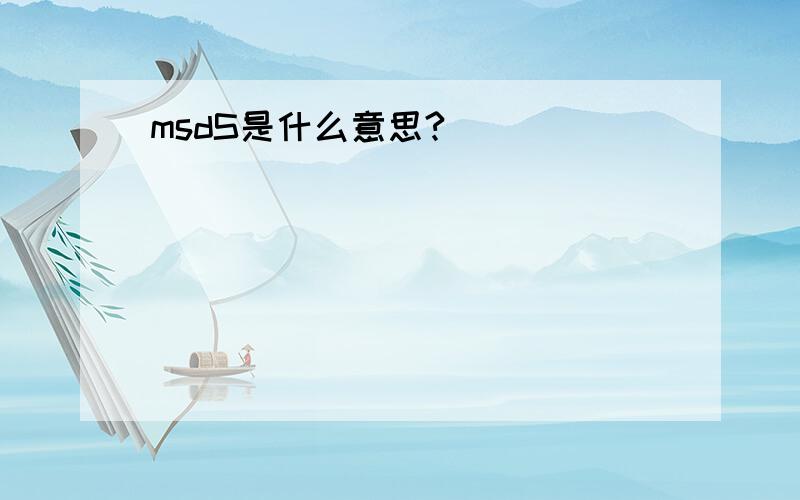 msdS是什么意思?