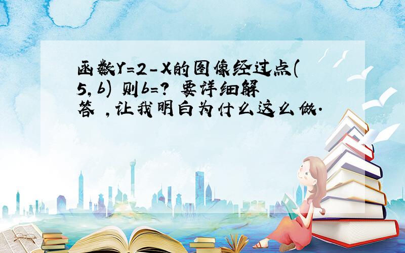 函数Y=2-X的图像经过点(5,b) 则b=? 要详细解答 ,让我明白为什么这么做.