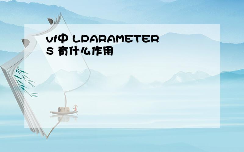 vf中 LPARAMETERS 有什么作用