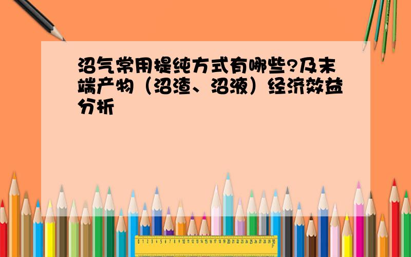 沼气常用提纯方式有哪些?及末端产物（沼渣、沼液）经济效益分析